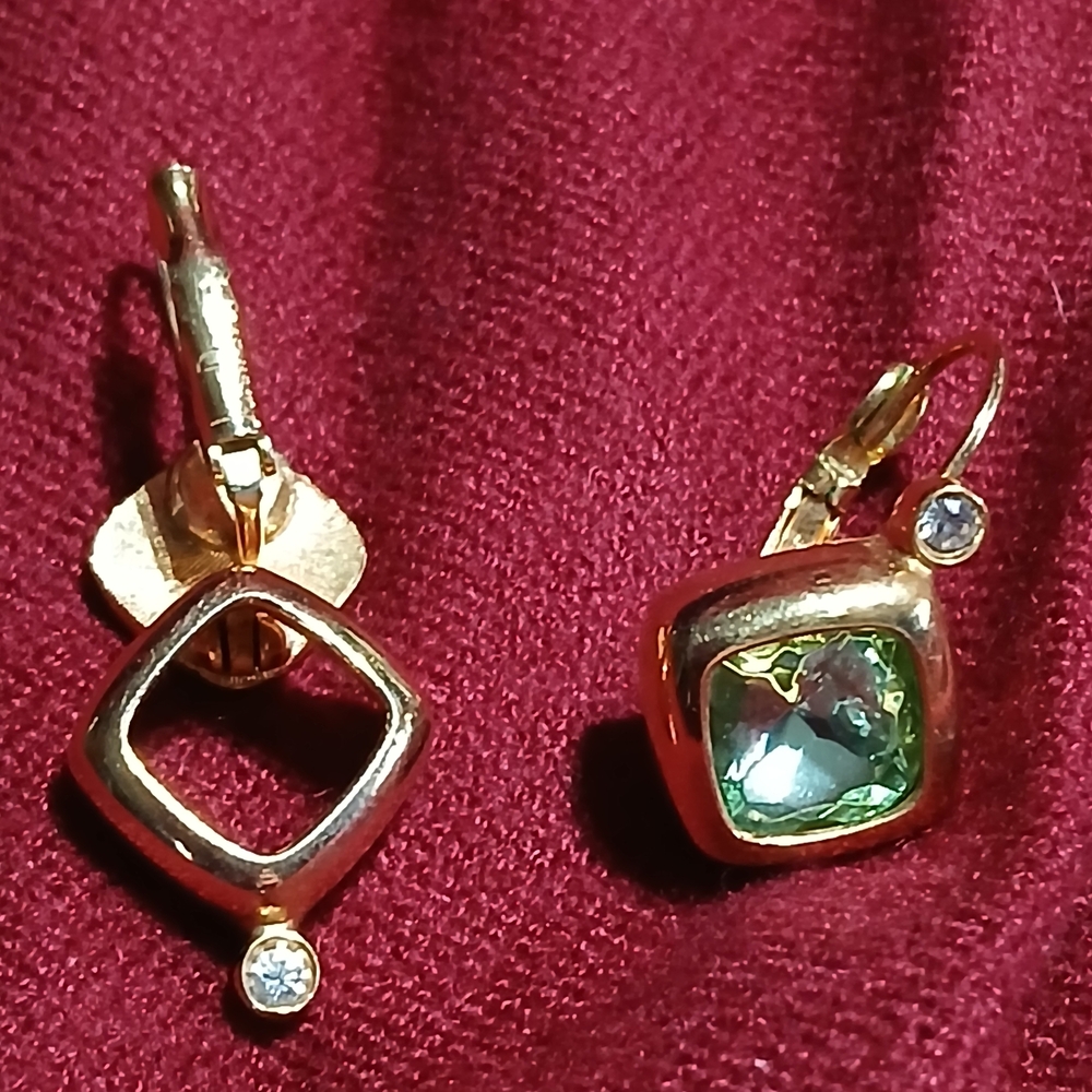 Joan Rivers Earring Set with Gold Accents And Interchangeable Colored Stones